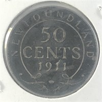 1911 NFLD 50c - STERLING SILVER