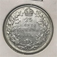 1936 25c SILVER - Canada