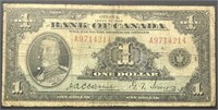 1935 $1 Bank of Canada Banknote