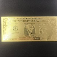 USA gold $1 dollar note