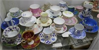 18 teacup and saucer set assorted English German &