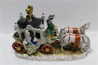 European porcelain carriage with driver and lady i
