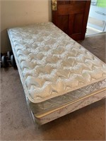 twin bed w/ metal frame- clean but showing wear
