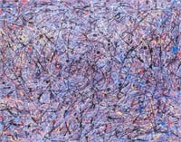 American Acrylic on Canvas Signed Jackson Pollock