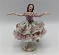 Vintage Dresden Porcelain Mini Lace Ballerina