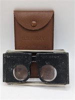 Vintage U.S. Army Stereoscope & Belt Buckle