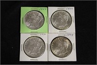 4 MORGAN SILVER DOLLARS 1889,2-90,1898
