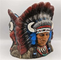 Hand Painted Native American Planter