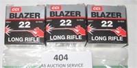 3 Boxes Blazer 50 Count Each 22 LR Bullets