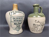 Two Vintage Irish Whiskey Stoneware Jugs
