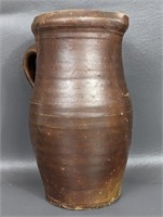 Vintage Brown Stoneware Pitcher