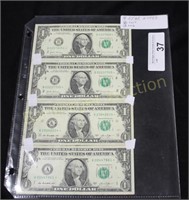 (4) $1 FEDERAL RESERVE NOTES- STAR NOTES