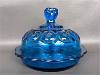 Vintage Moon & Stars Electric Blue Covered Dish