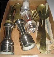 3 Salt/Pepper Grinder Sets & 24K Plated Tongs &*