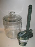 Marble Towel Holder-Pestle & Glass Cookie Jar