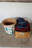 HAY BAGS AND FLOWER POT