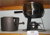 Cast Iron Fondue Base & Fondue Pot