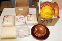 New Tablecloths-Wooden Bowls-Serving Trays