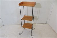 Wrought iron & wood table 13x34"H