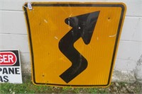 Metal curve road sign 30"H