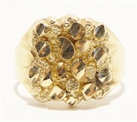 10K Y Gold Nugget Ring Sz 11 3.9g