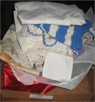 Box of Aprons-Some Crocheted