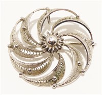 Vintage "Cameo" Sterling Silver Brooch 6.3g