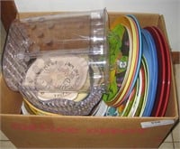 Box of Misc Plates & Serving Bowls