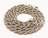 20.5" Sterling Silver Rope Necklace 18.8g
