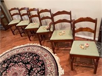 A Group of Six Needlepoint-style Chairs