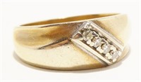 14K Y Gold & Diamond Wedding Ring Sz 6.5 3.9g