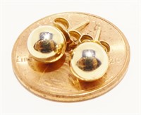 14K Y Gold Ball Stud Earrings .5g