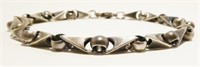 Geometric Sterling Silver Bracelet 7.5" 19.2g