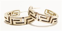 Sterling Silver Maze Design Earrings 6.1g