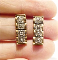Gold Over Sterling Silver Marcasite Earrings 3.6g