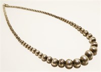 18" Sterling Silver Bead Necklace 19.2g