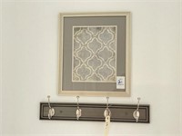 FRAMED PRINT W/ WALL COAT HANGER