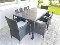 7PC OUTDOOR PATIO DINING TABLE W/ CHAIRS