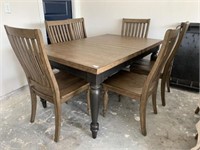 8PC TABLE, LEAF & CHAIRS