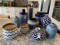 10PC BLUE VASES