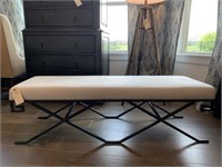 METAL UPHOLSTERED BENCH