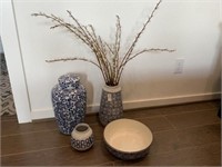 4PC JAR, BOWL & VASES