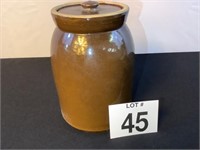 GLAZED JAR W/ LID