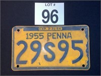 1955 PA LICENSE PLATE