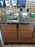 Stainless Steel Back Counter w/Sink & 2 Faucets