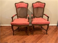 A Pair of French-style Cane-back Armchairs
