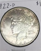 1922-D Peace Dollar Coin