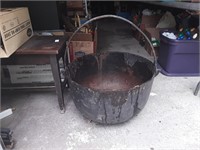 Large cast iron kettle