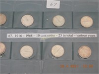 1916 – 1968, 10 cent coins (23)