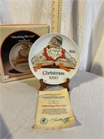 NORMAN ROCKWELL CHRISTMAS PLATE 1980 IN BOX